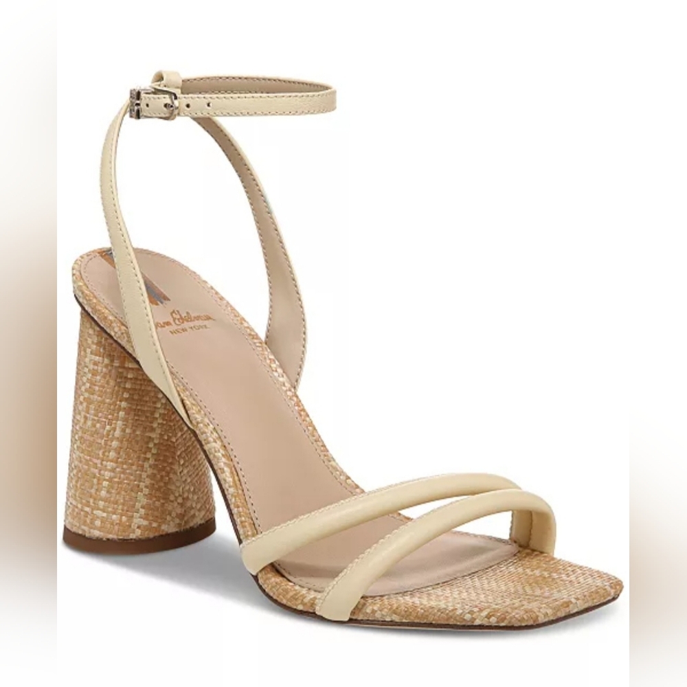 Sam Edelman Cream Strappy Block Heel Sandals